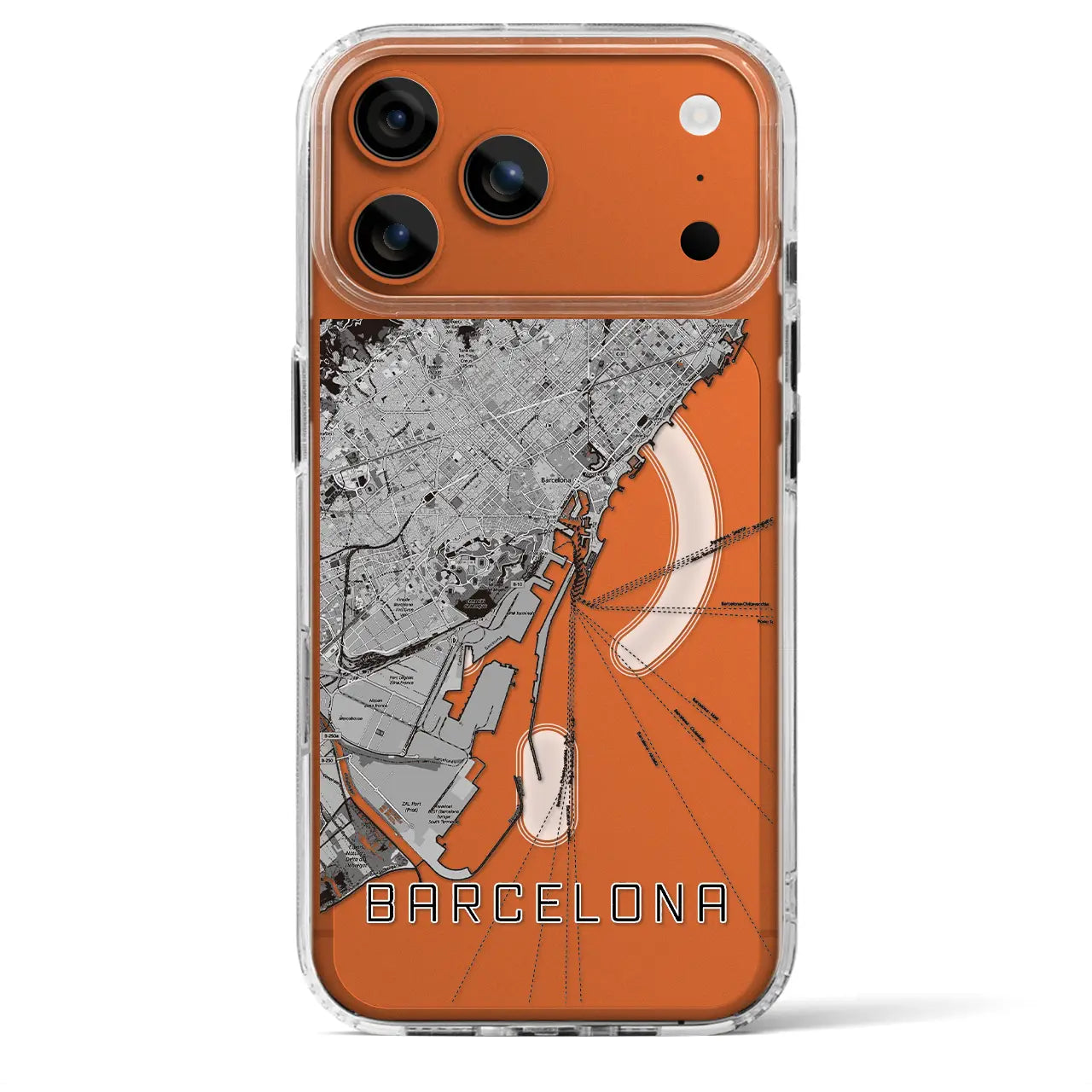 【バルセロナ（スペイン）】地図柄iPhoneケース（MagSafeタイプ）