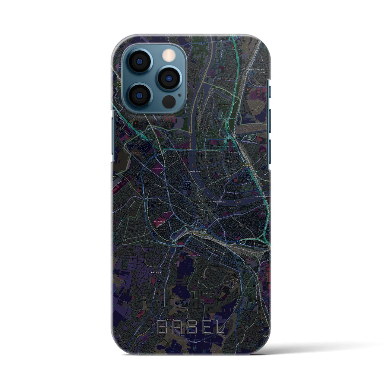 【バーゼル（スイス）】地図柄iPhoneケース（バックカバータイプ）