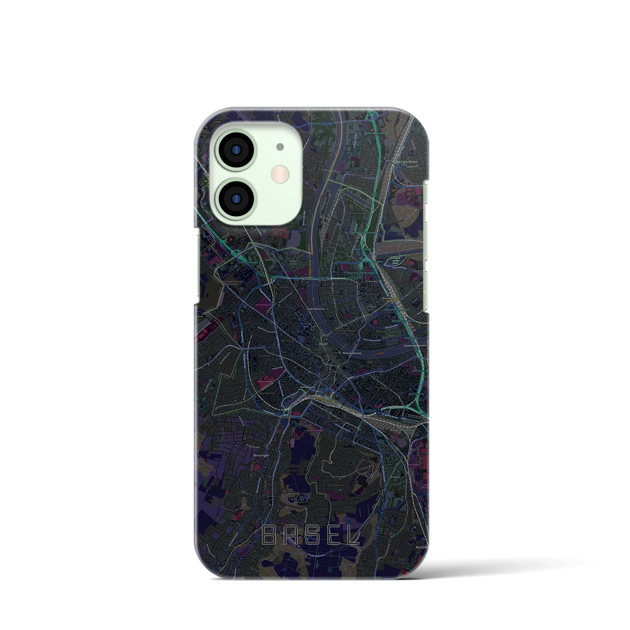 【バーゼル（スイス）】地図柄iPhoneケース（バックカバータイプ）