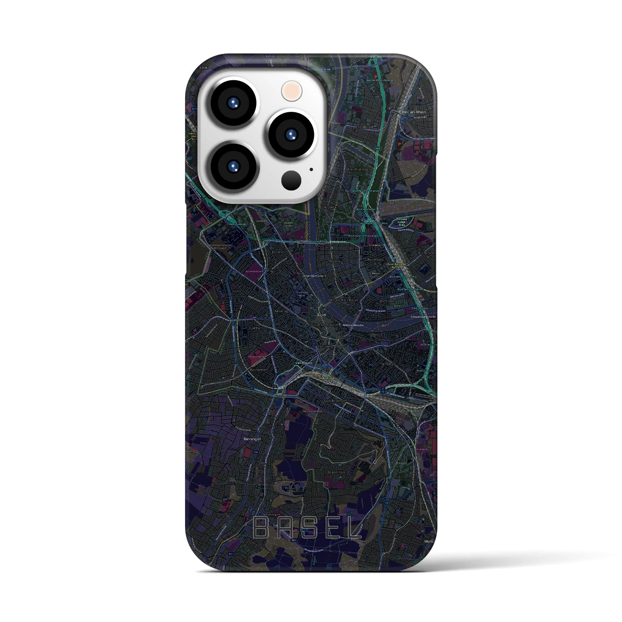 【バーゼル（スイス）】地図柄iPhoneケース（バックカバータイプ）