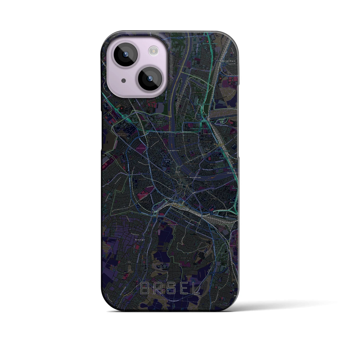 【バーゼル（スイス）】地図柄iPhoneケース（バックカバータイプ）
