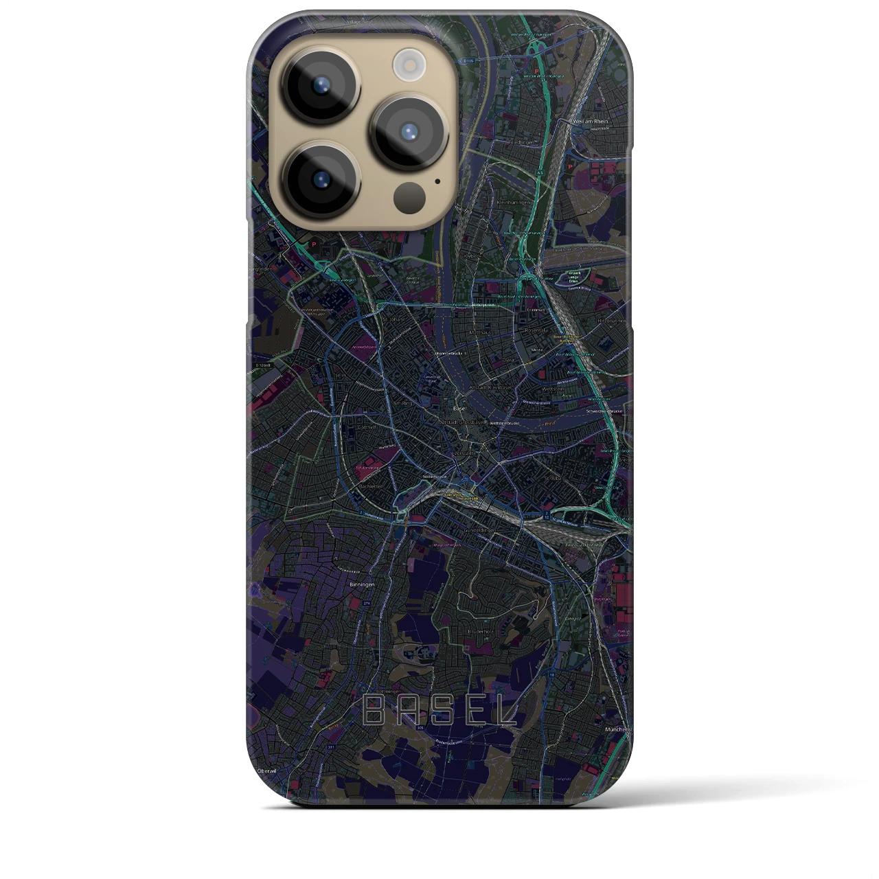【バーゼル（スイス）】地図柄iPhoneケース（バックカバータイプ）