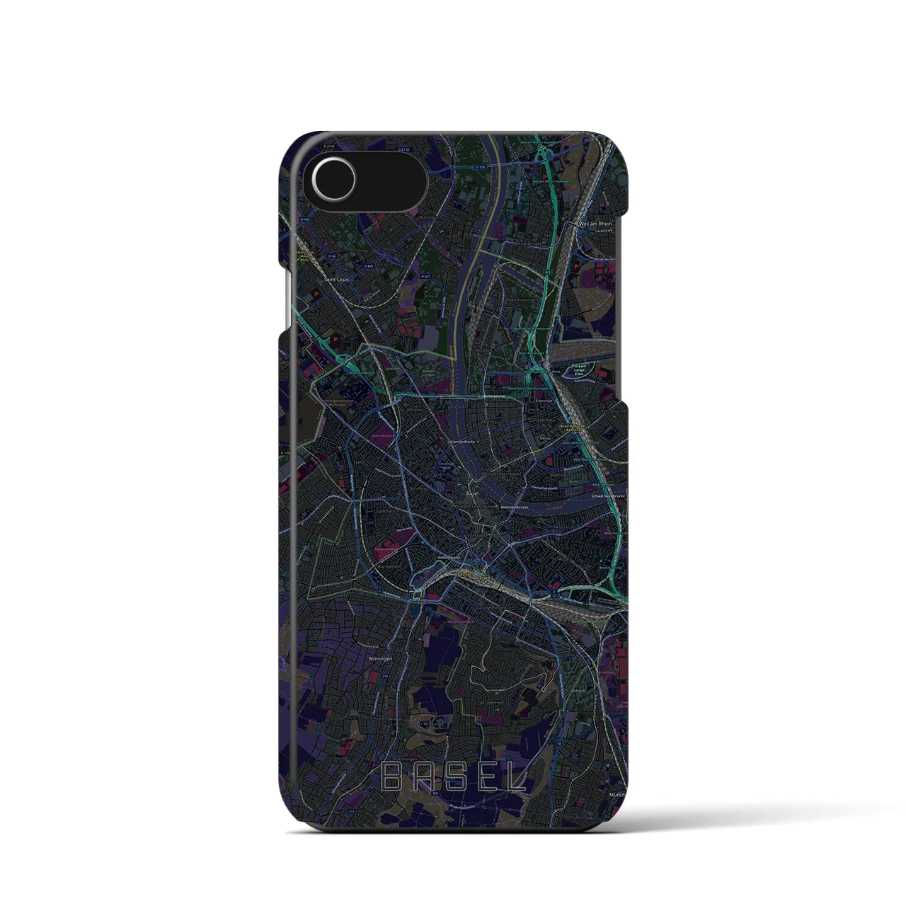 【バーゼル（スイス）】地図柄iPhoneケース（バックカバータイプ）