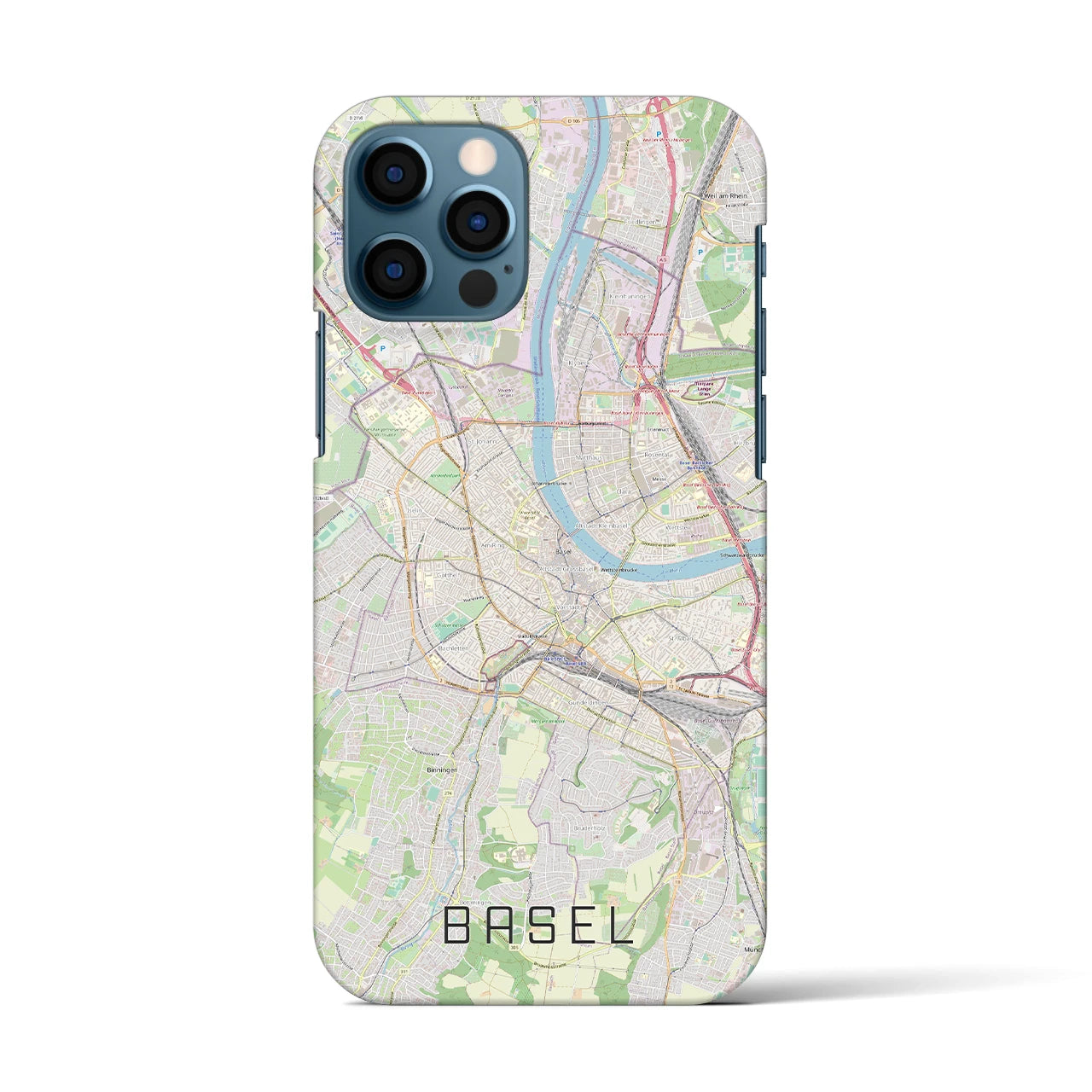 【バーゼル（スイス）】地図柄iPhoneケース（バックカバータイプ）