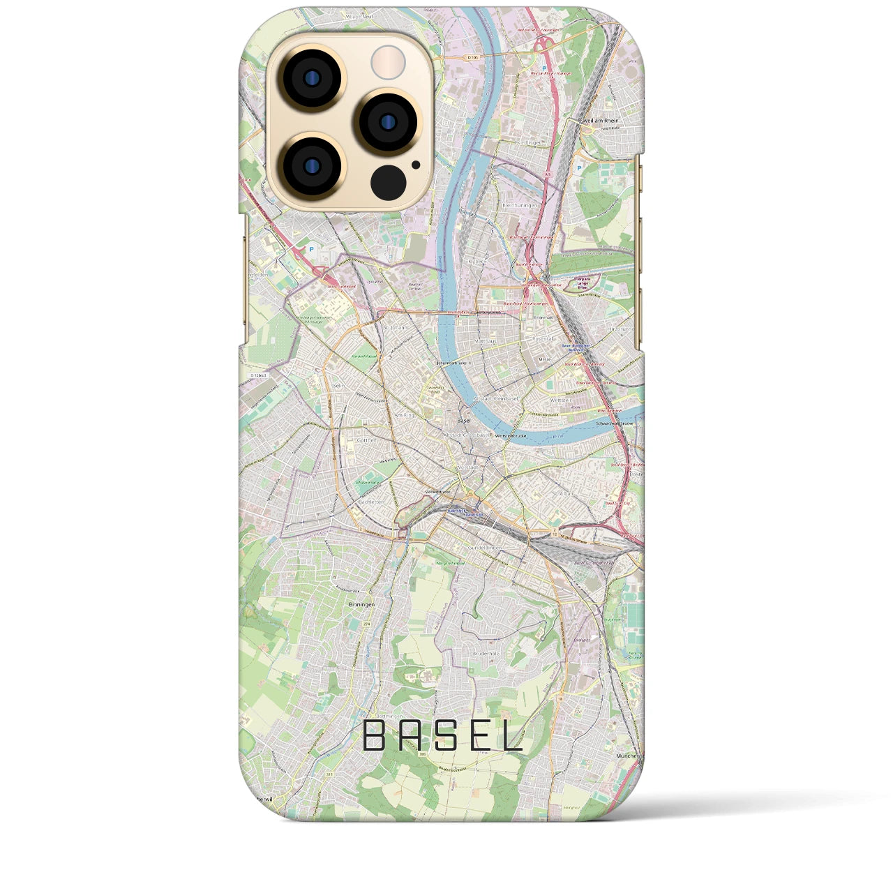 【バーゼル（スイス）】地図柄iPhoneケース（バックカバータイプ）