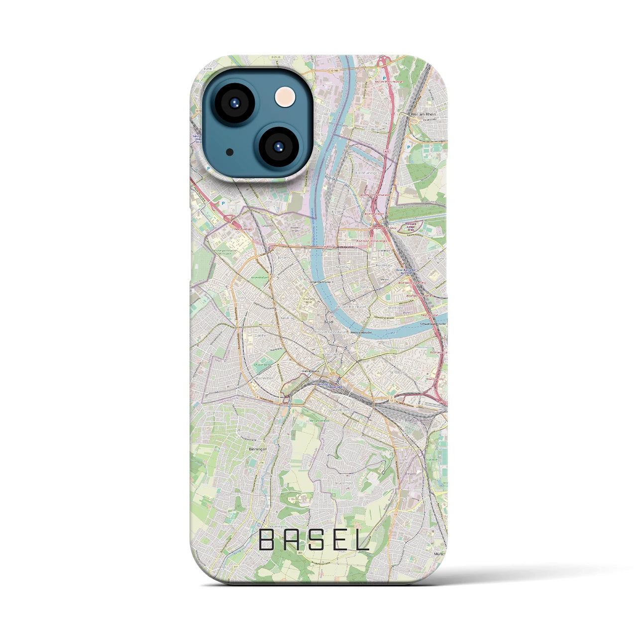 【バーゼル（スイス）】地図柄iPhoneケース（バックカバータイプ）