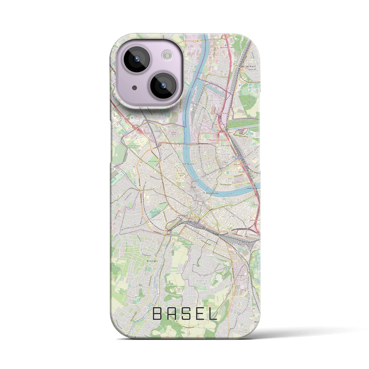 【バーゼル（スイス）】地図柄iPhoneケース（バックカバータイプ）