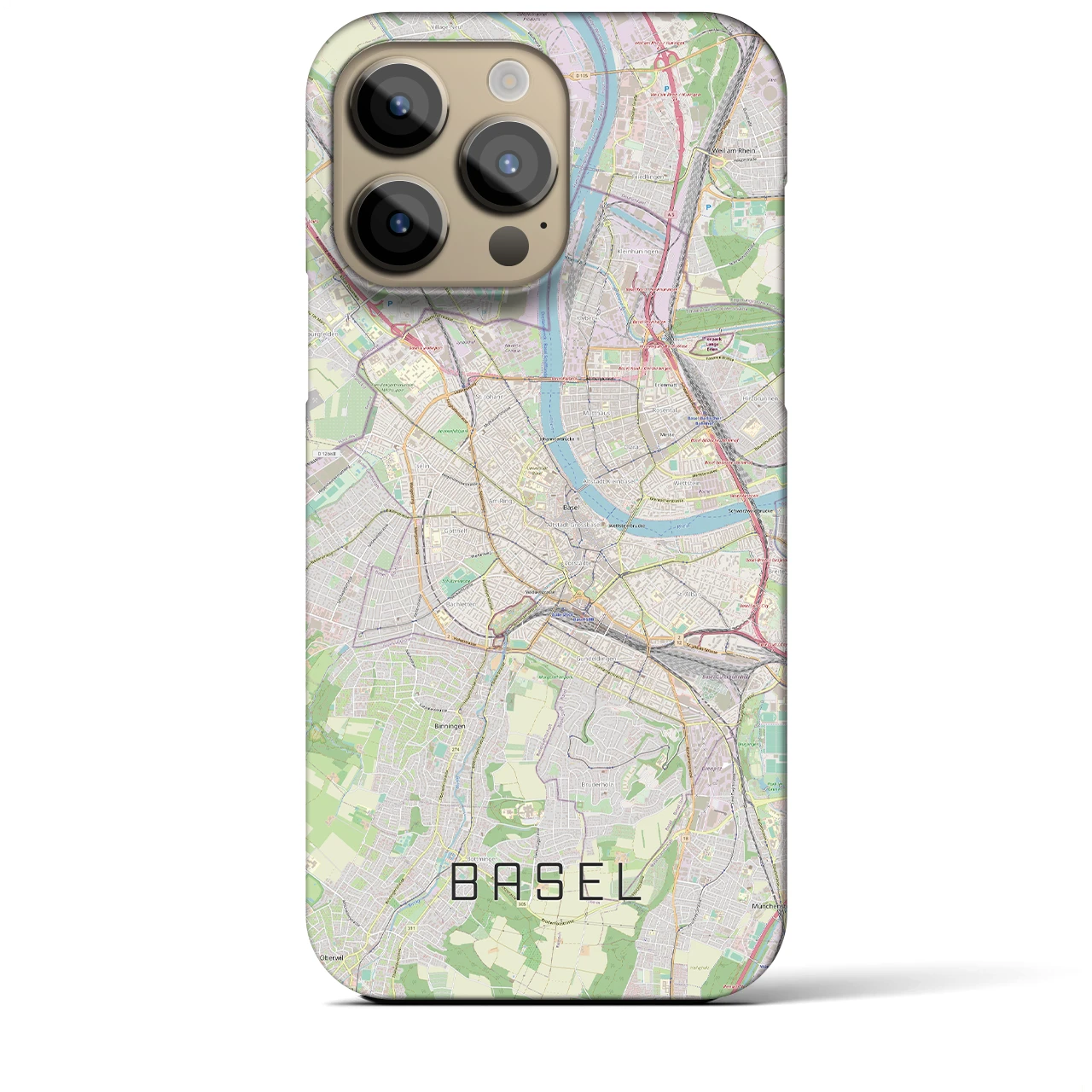 【バーゼル（スイス）】地図柄iPhoneケース（バックカバータイプ）