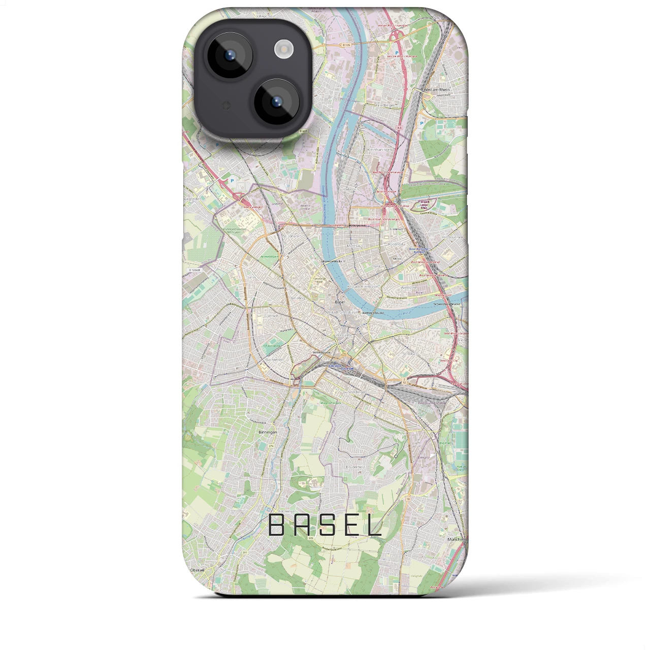 【バーゼル（スイス）】地図柄iPhoneケース（バックカバータイプ）