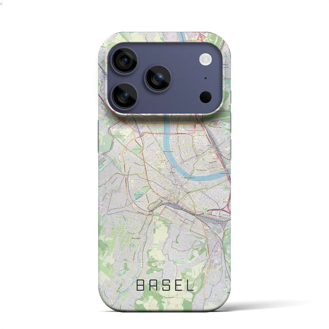 【バーゼル(スイス)】地図柄iPhoneケース(バックカバータイプ)ブラック・iPhone 17 Pro Max 用