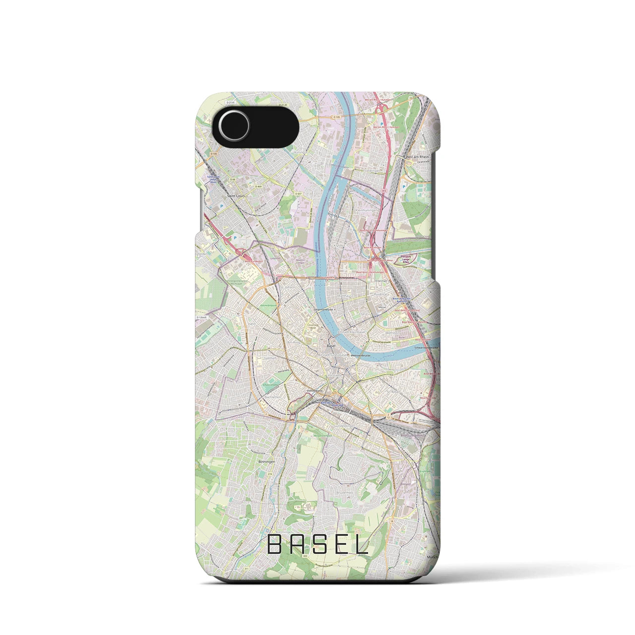 【バーゼル（スイス）】地図柄iPhoneケース（バックカバータイプ）