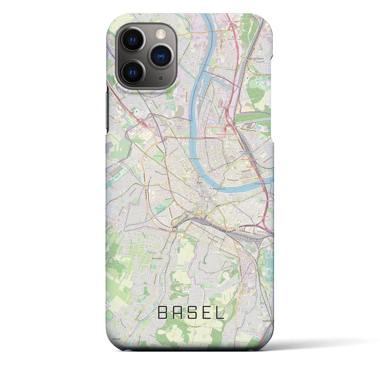 【バーゼル（スイス）】地図柄iPhoneケース（バックカバータイプ）