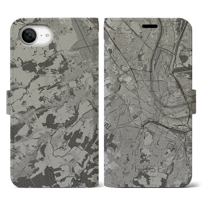 【バーゼル（スイス）】地図柄iPhoneケース（手帳タイプ）
