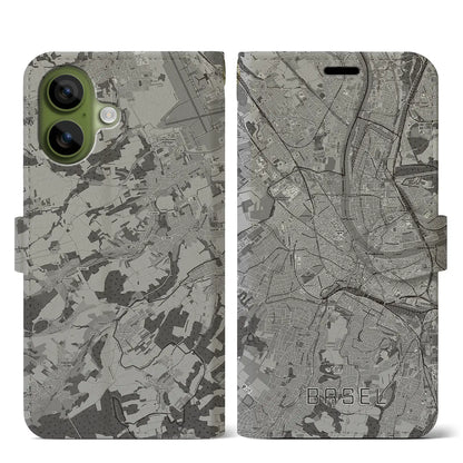 【バーゼル（スイス）】地図柄iPhoneケース（手帳タイプ）