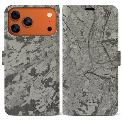 【バーゼル（スイス）】地図柄iPhoneケース（手帳タイプ）