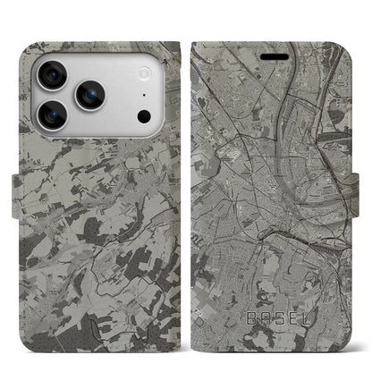 【バーゼル（スイス）】地図柄iPhoneケース（手帳タイプ）