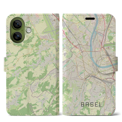 【バーゼル（スイス）】地図柄iPhoneケース（手帳タイプ）