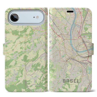 【バーゼル（スイス）】地図柄iPhoneケース（手帳タイプ）