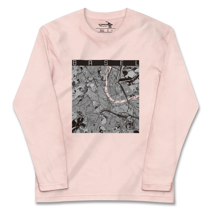 【バーゼル（スイス）】地図柄ロングスリーブTシャツ