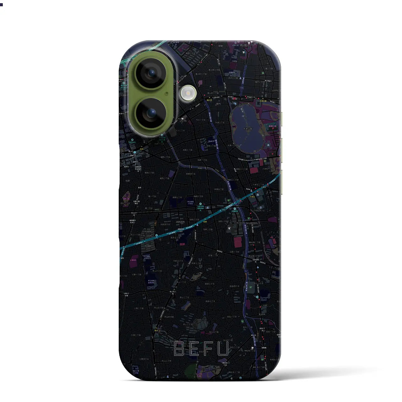 【別府（福岡県）】地図柄iPhoneケース（バックカバータイプ）