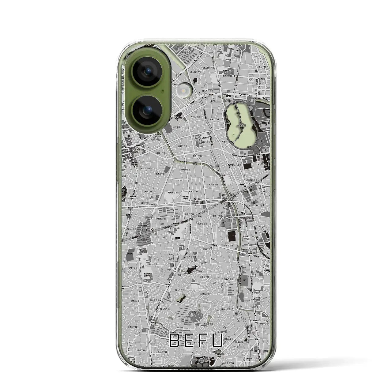 【別府（福岡県）】地図柄iPhoneケース（クリアタイプ）モノトーン・iPhone 17 Pro Max 用