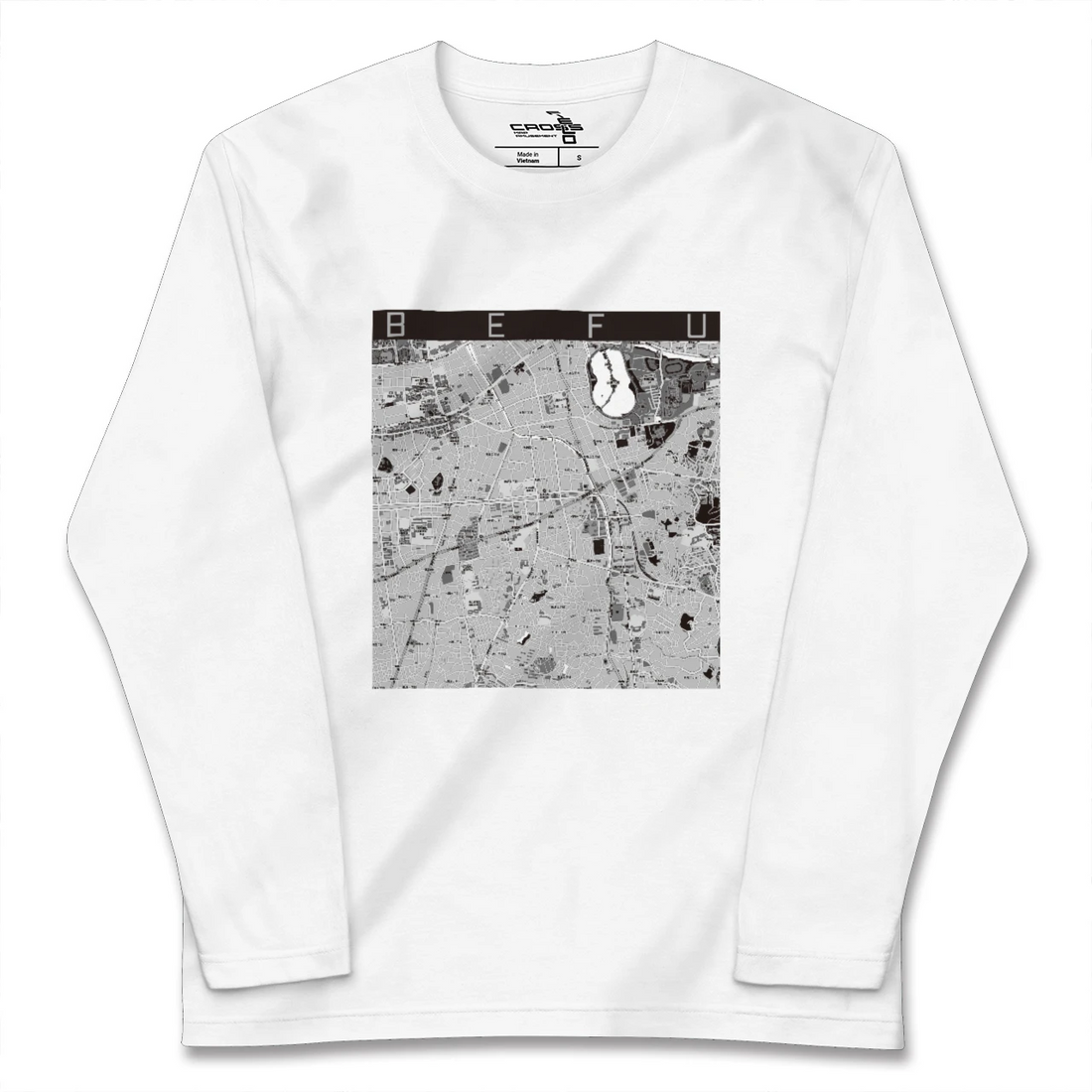 【別府（福岡県）（福岡県）】地図柄ロングスリーブTシャツ