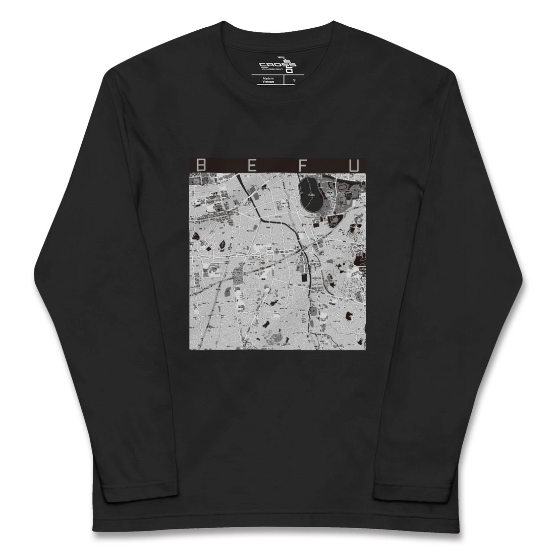 【別府（福岡県）（福岡県）】地図柄ロングスリーブTシャツ