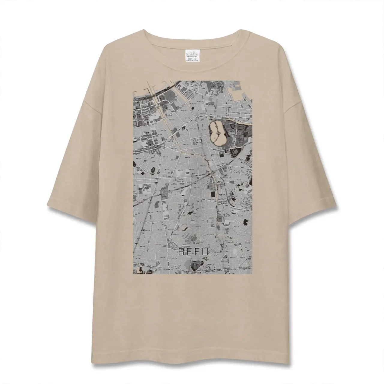 【別府（福岡県）（福岡県）】地図柄ビッグシルエットTシャツ