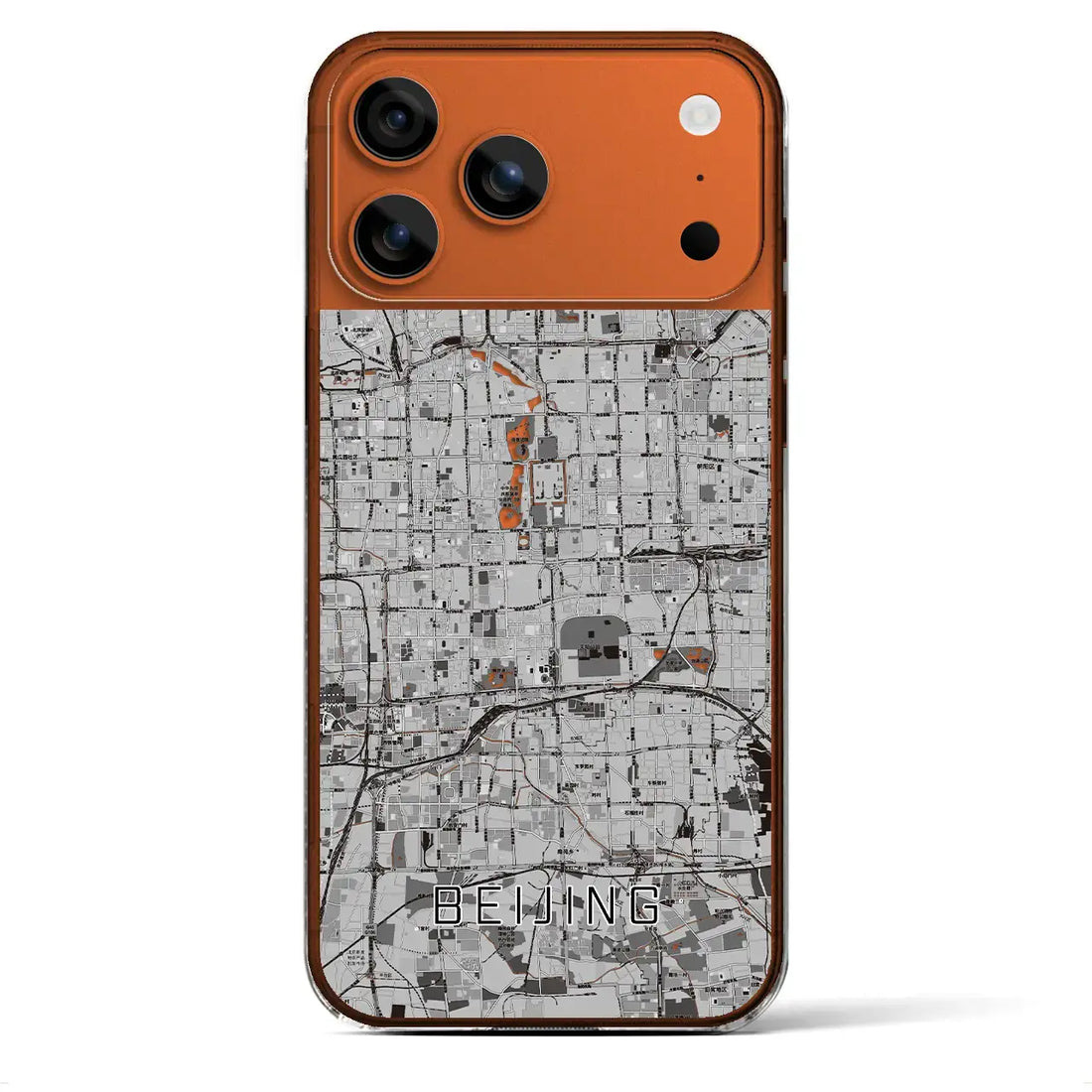 【北京(中華人民共和国)】地図柄iPhoneケース(クリアタイプ)モノトーン・iPhone 17 Pro Max 用