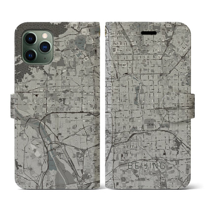 【北京（中華人民共和国）】地図柄iPhoneケース（手帳タイプ）モノトーン・iPhone 11 Pro 用