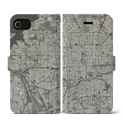 【北京（中華人民共和国）】地図柄iPhoneケース（手帳タイプ）モノトーン・iPhone SE（第3 / 第2世代） / 8 / 7 / 6s / 6 用