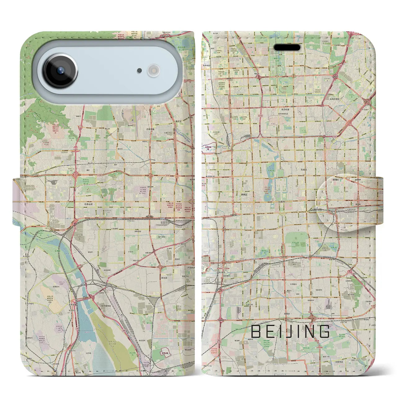 【北京（中華人民共和国）】地図柄iPhoneケース（手帳タイプ）