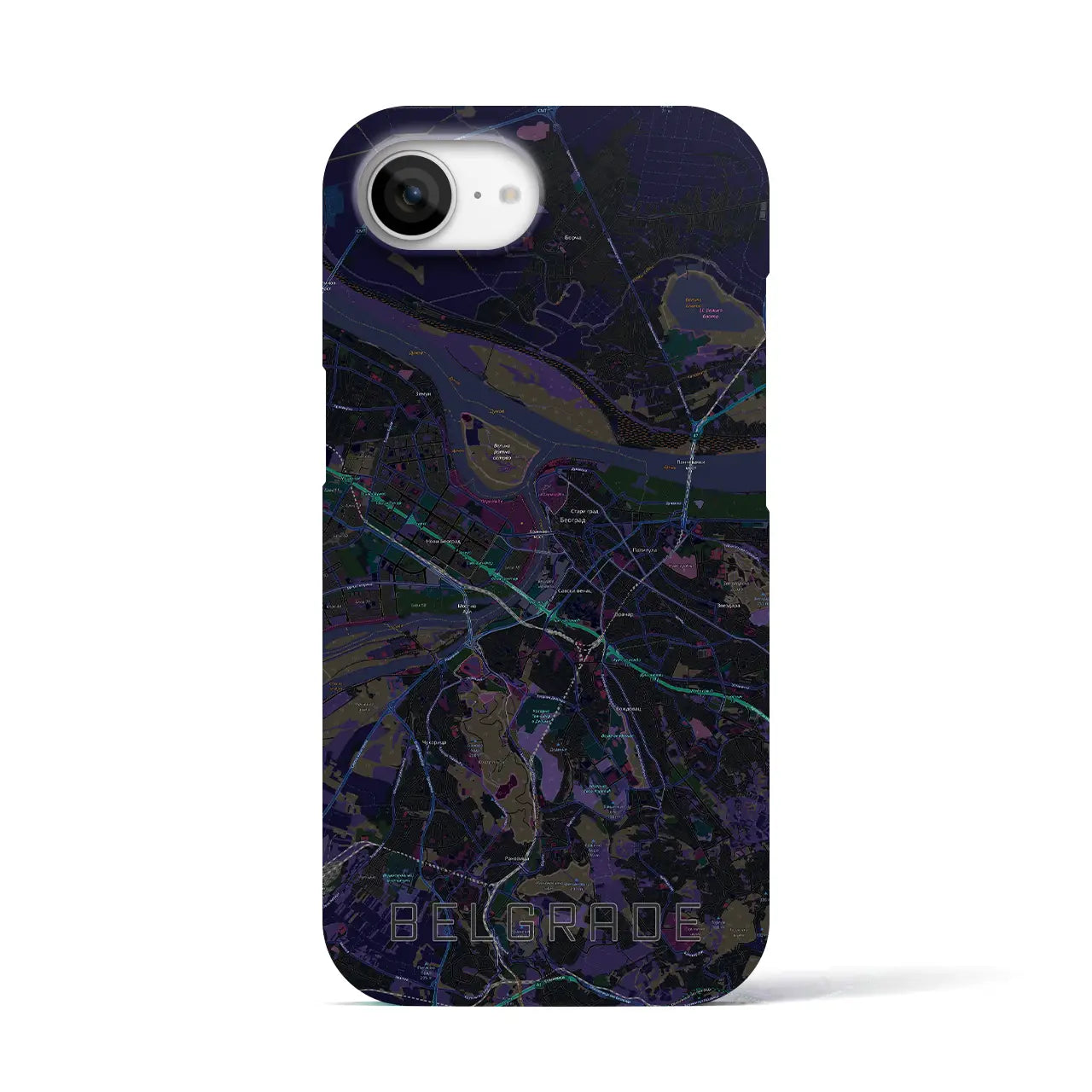 【ベオグラード（セルビア）】地図柄iPhoneケース（バックカバータイプ）