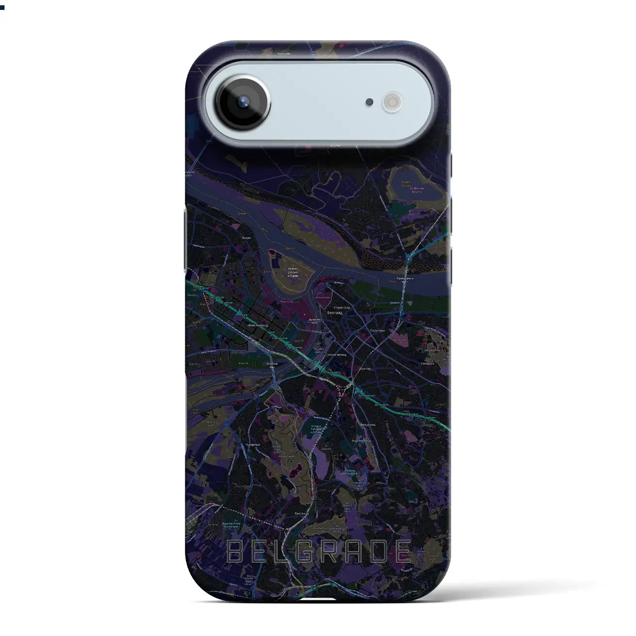 【ベオグラード（セルビア）】地図柄iPhoneケース（バックカバータイプ）