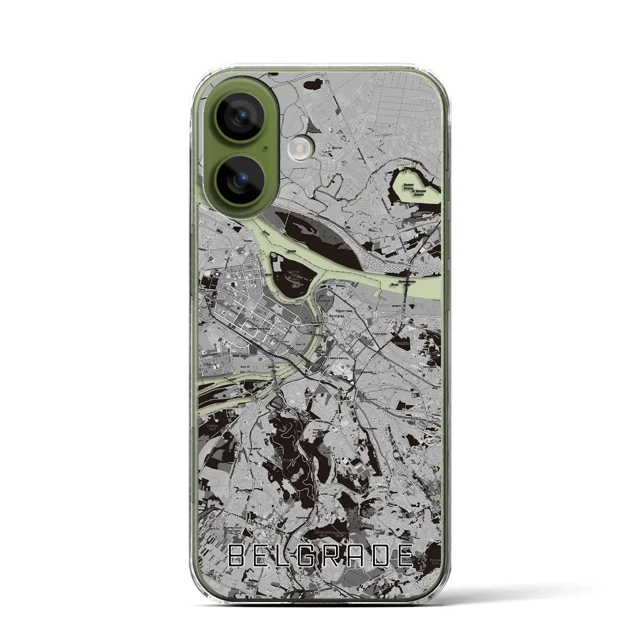 【ベオグラード（セルビア）】地図柄iPhoneケース（クリアタイプ）