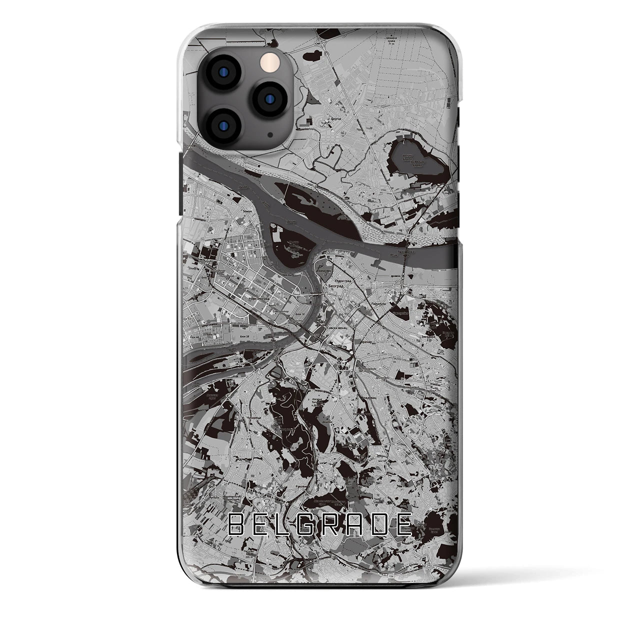 【ベオグラード（セルビア）】地図柄iPhoneケース（クリアタイプ）