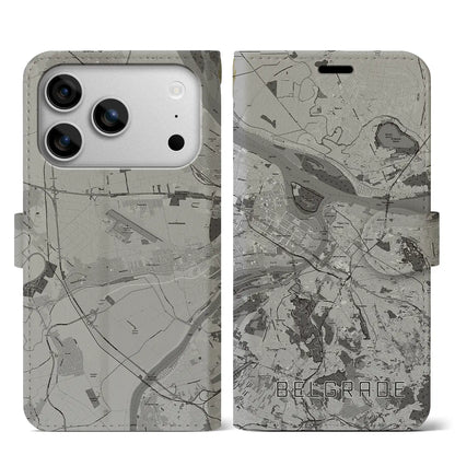 【ベオグラード（セルビア）】地図柄iPhoneケース（手帳タイプ）