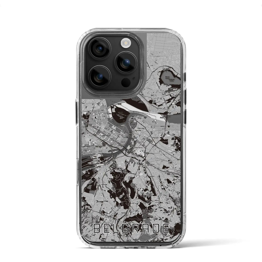【ベオグラード(セルビア)】地図柄iPhoneケース(MagSafeタイプ)