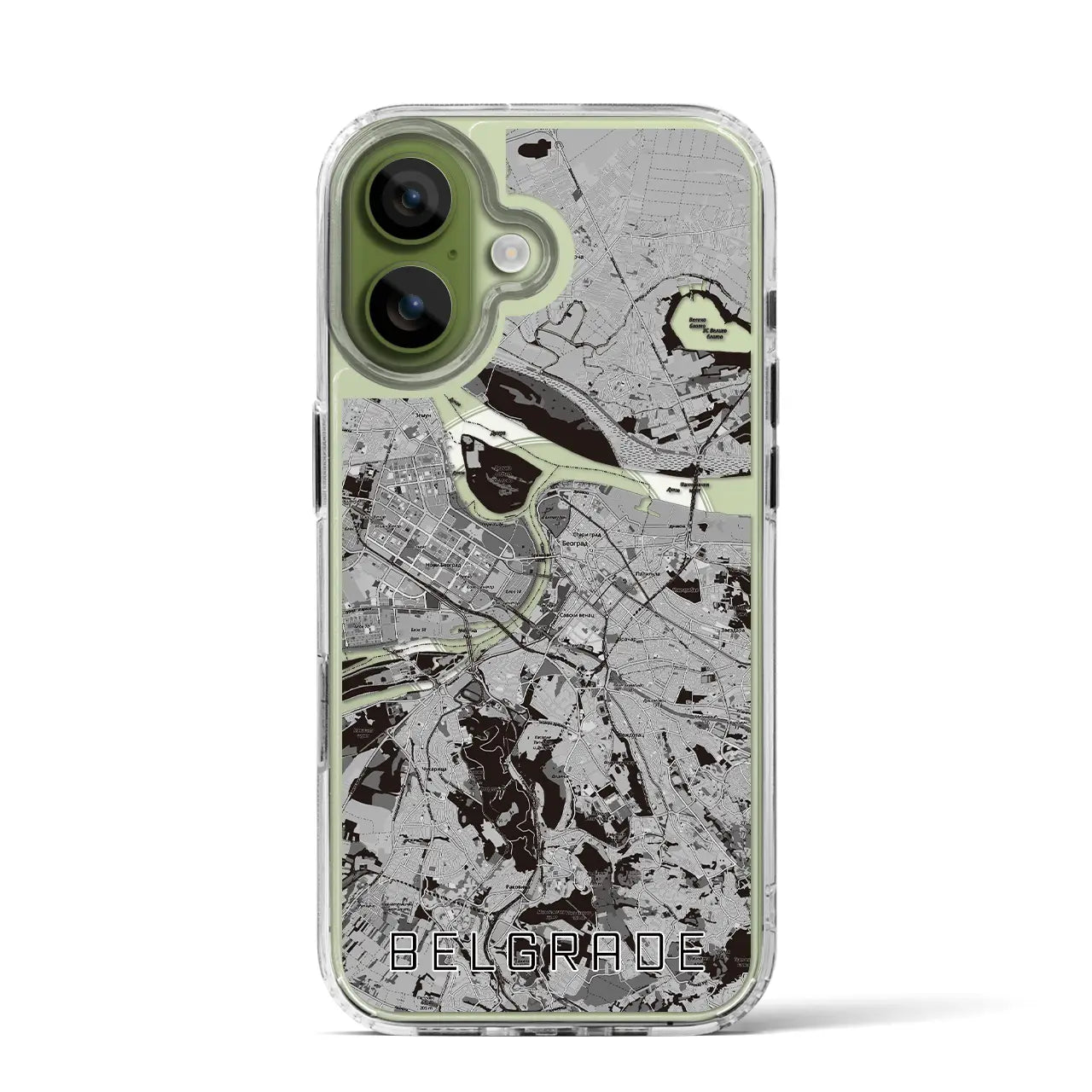 【ベオグラード（セルビア）】地図柄iPhoneケース（MagSafeタイプ）