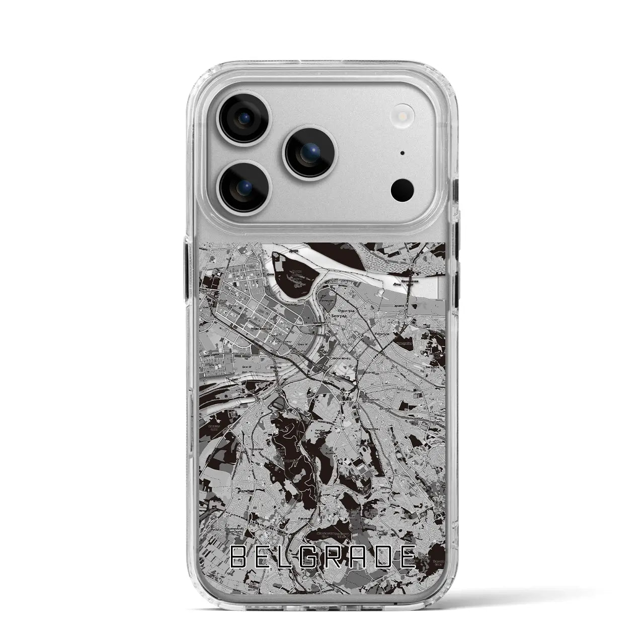 【ベオグラード（セルビア）】地図柄iPhoneケース（MagSafeタイプ）