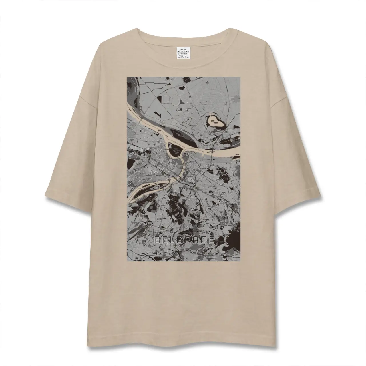 【ベオグラード（セルビア）】地図柄ビッグシルエットTシャツ