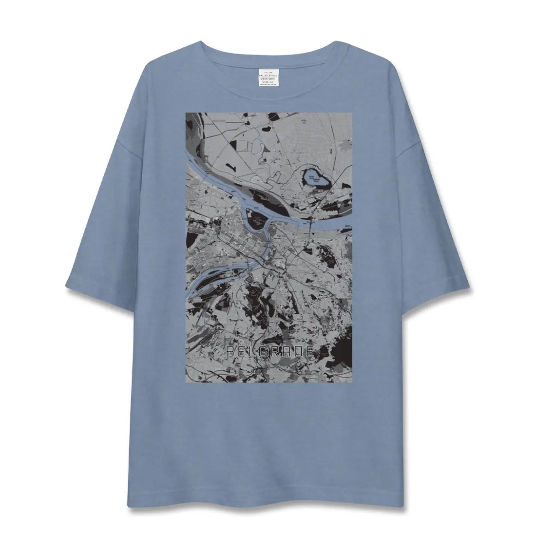 【ベオグラード（セルビア）】地図柄ビッグシルエットTシャツ