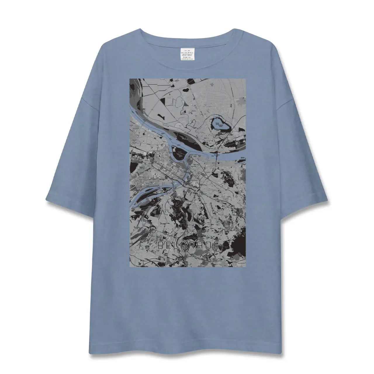 【ベオグラード（セルビア）】地図柄ビッグシルエットTシャツ
