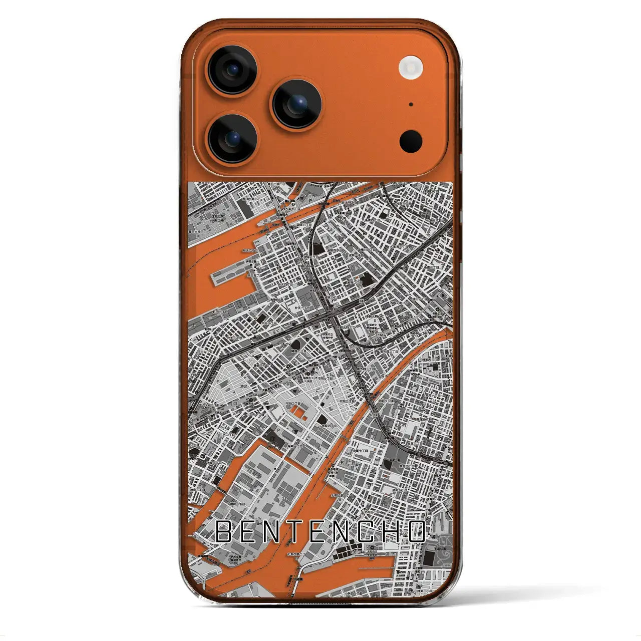 【弁天町（大阪府）】地図柄iPhoneケース（クリアタイプ）