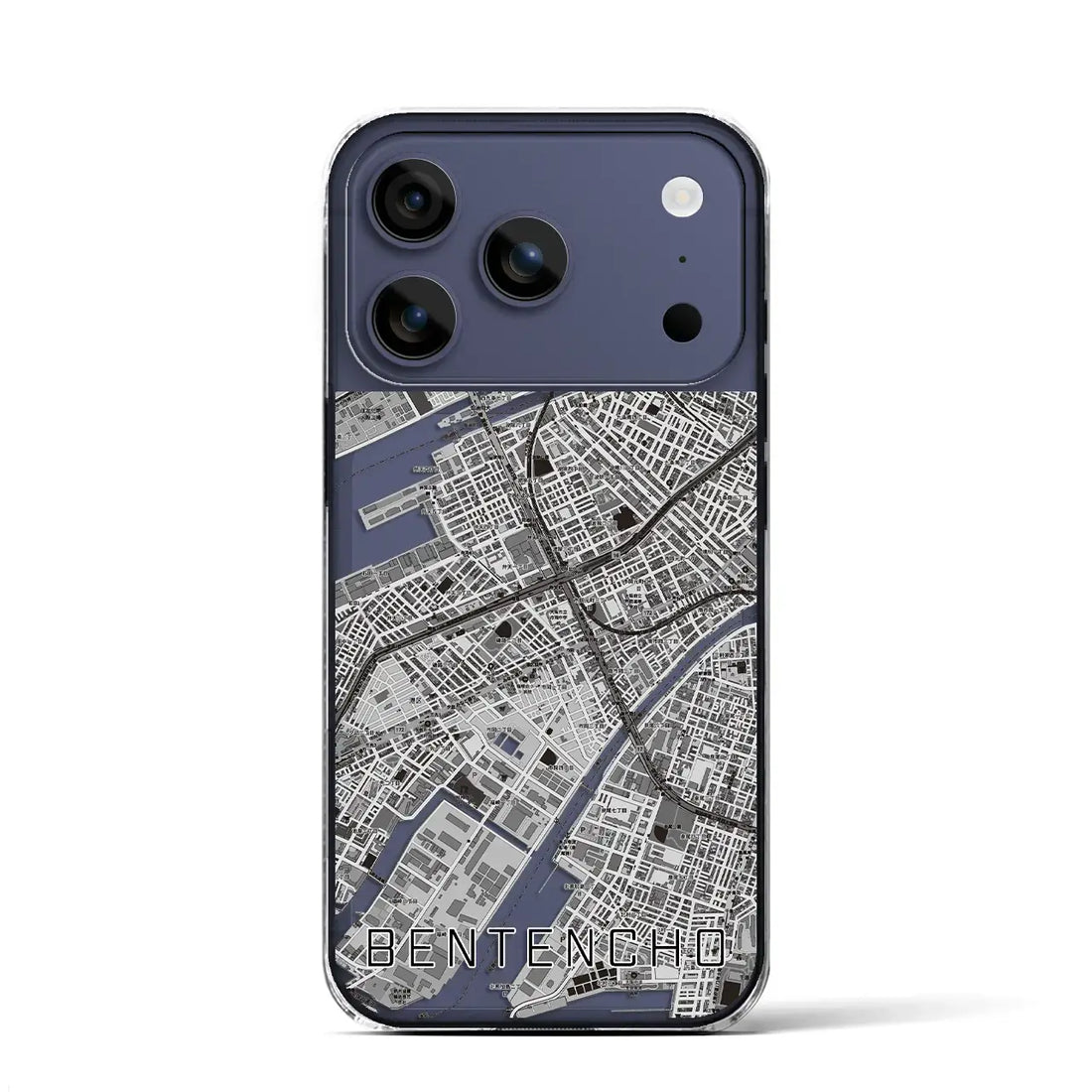 【弁天町（大阪府）】地図柄iPhoneケース（クリアタイプ）