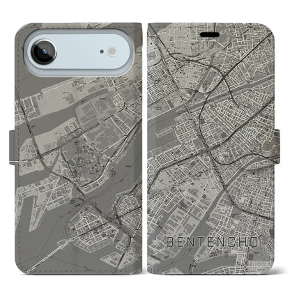 【弁天町（大阪府）】地図柄iPhoneケース（手帳タイプ）