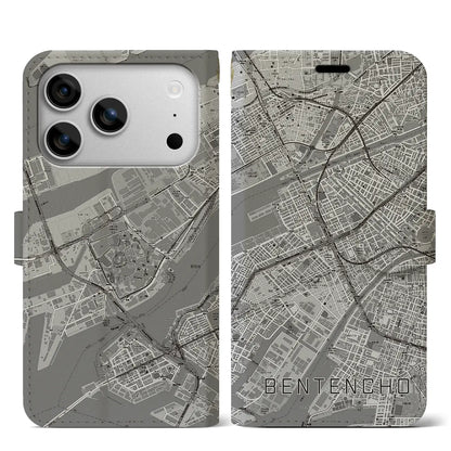 【弁天町（大阪府）】地図柄iPhoneケース（手帳タイプ）