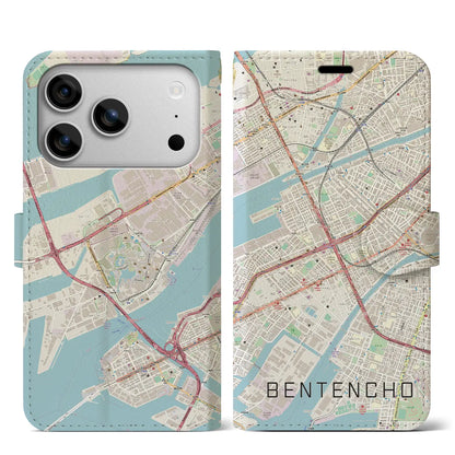 【弁天町（大阪府）】地図柄iPhoneケース（手帳タイプ）