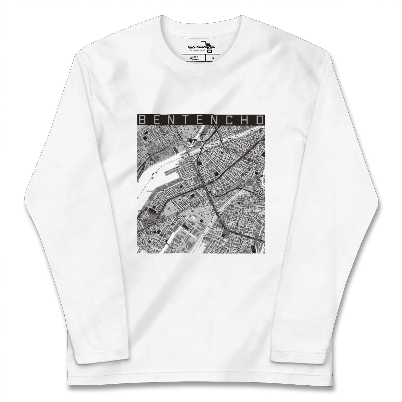 【弁天町（大阪府）】地図柄ロングスリーブTシャツ
