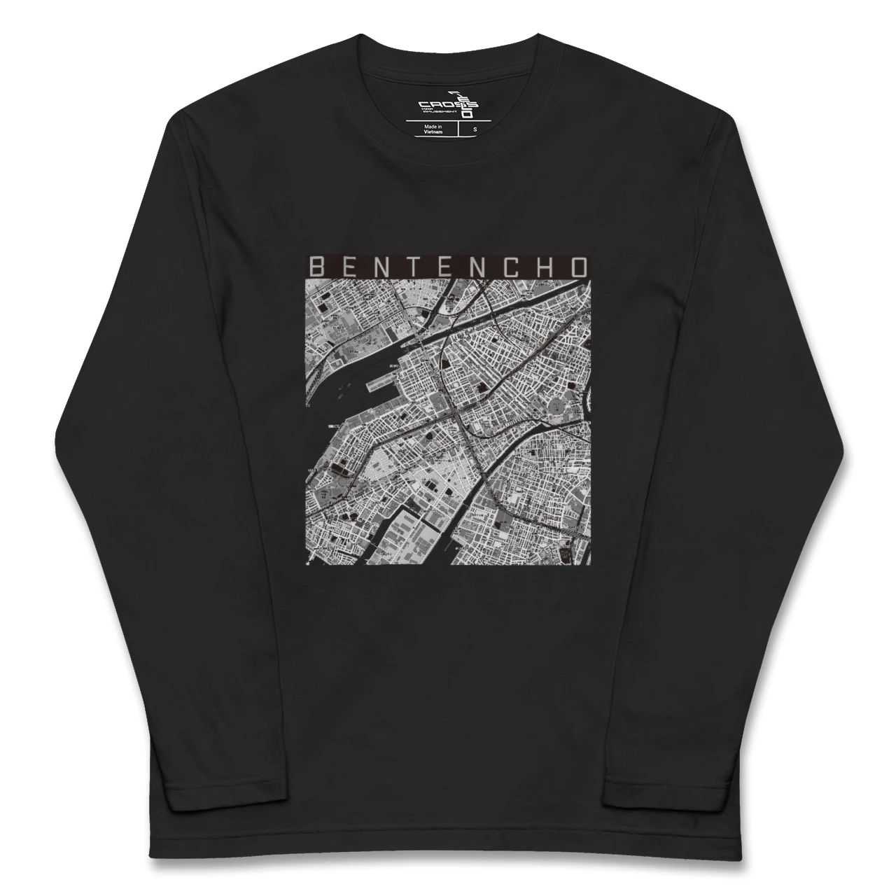 【弁天町（大阪府）】地図柄ロングスリーブTシャツ